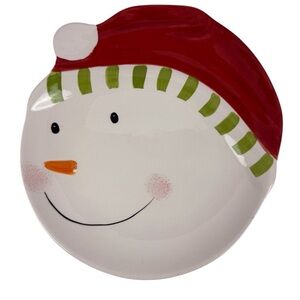 Target Home Festive Snowman Plate with Red Hat EUC